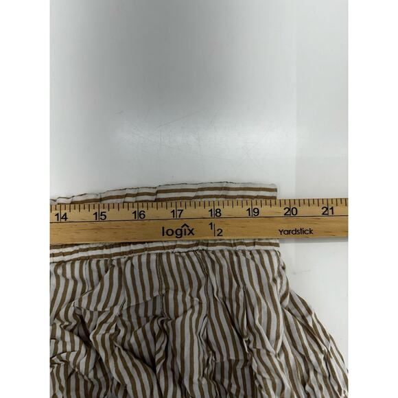 Maggie Lawrence Collection Womens Skirt Size 18-20 Tan White Stripe - Picture 7 of 9